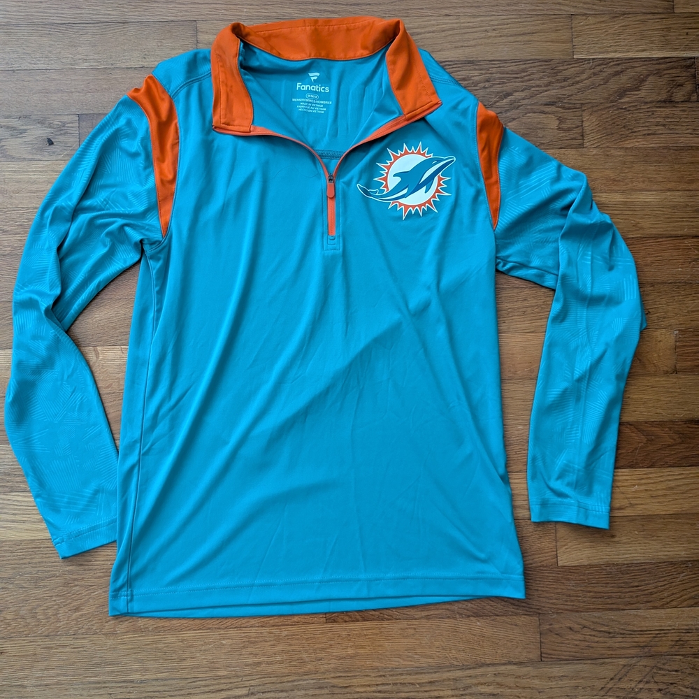 Fanatics Teal and Orange Quarter-Zip Pullover